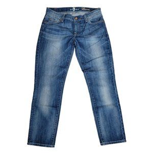 7 For all Mankind "Roxanne" Skinny Ankle Jeans Size 26 Blue Denim Stretch